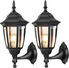 Outdoor Wall Porch Lights, Exterior Waterproof Wall Sconce Light Fixture, Black