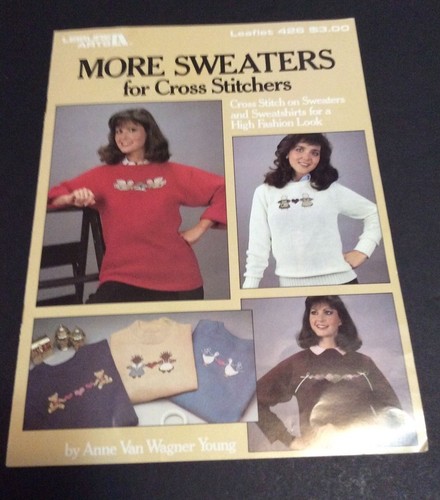1986 Leisure Arts Leaflet # 426 More Sweaters for Cross Stitchers Craft Book - Picture 1 of 2