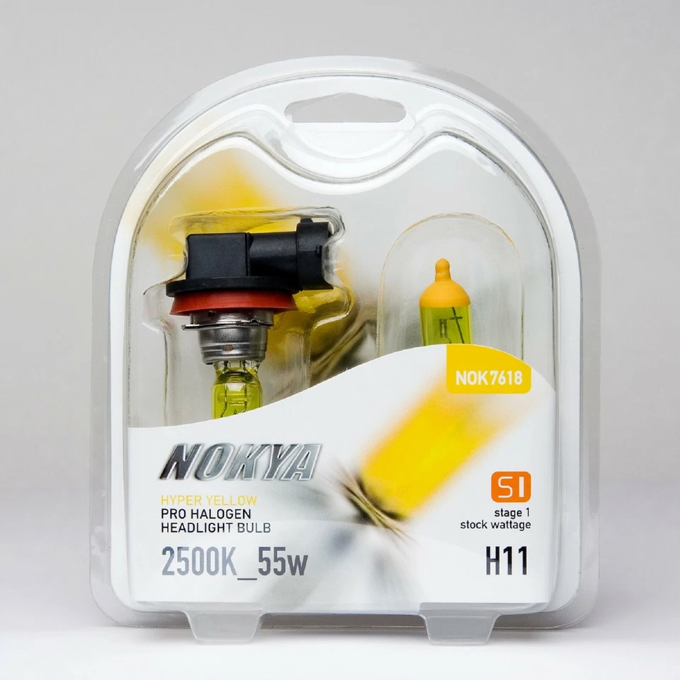 Nokya 2500K Yellow H11 Nok7618 55W Two Bulbs Fog Light Replacement Halogen Lamp - Image 2 of 4