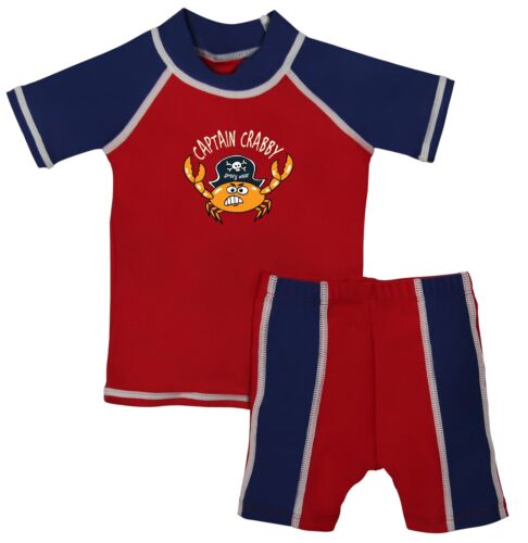 baby toddler boy swimsuit 2 pc set rash guard UPF 50+ sun protection grUVywear - Picture 4 of 11