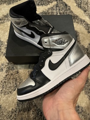 nike air jordan 1 retro high og silver toe