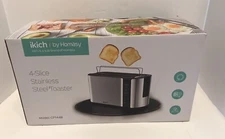Ikich by Homasy 4 Slice Stainless Steel Toaster 6 Settings CP144A 1300W 120V