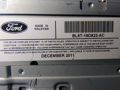 2009-2012 Ford Escape CD Radio MP3 Unit OEM * BL8T-18D822-AC * - Picture 2 of 3