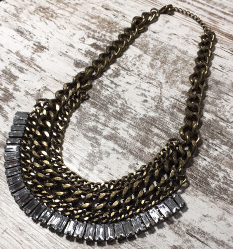 Forever 21 Rhinestone Bib Statement Necklace - Picture 6 of 9