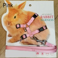 Adjustable Polyester Small Pet Rabbit Harness Leash Bunny Traction Lead Rope