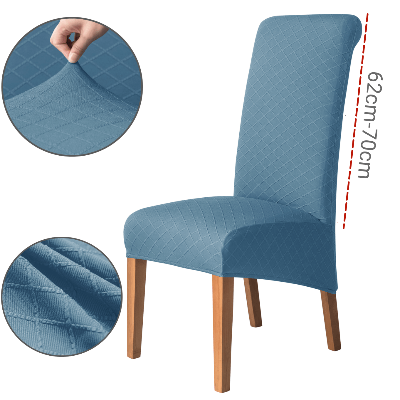 Thick Dining Chair Covers Solid Seat Slipcover Jacquard Highback Chair