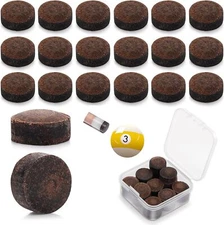 Grevosea 20 Pieces Billiard Pool Cue Tips, 13mm Pool Stick Tips Pool Cue Tips