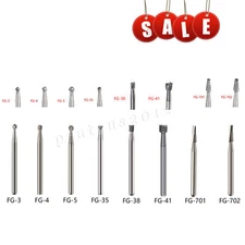 10pcs Dental Round Carbide FG Burs for Dental Fast High Speed Handpiece