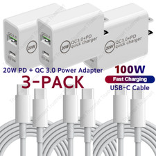 100W PD Type C Cable For Samsung Google LG MacBook 20W Fast Charger Wall Adapter