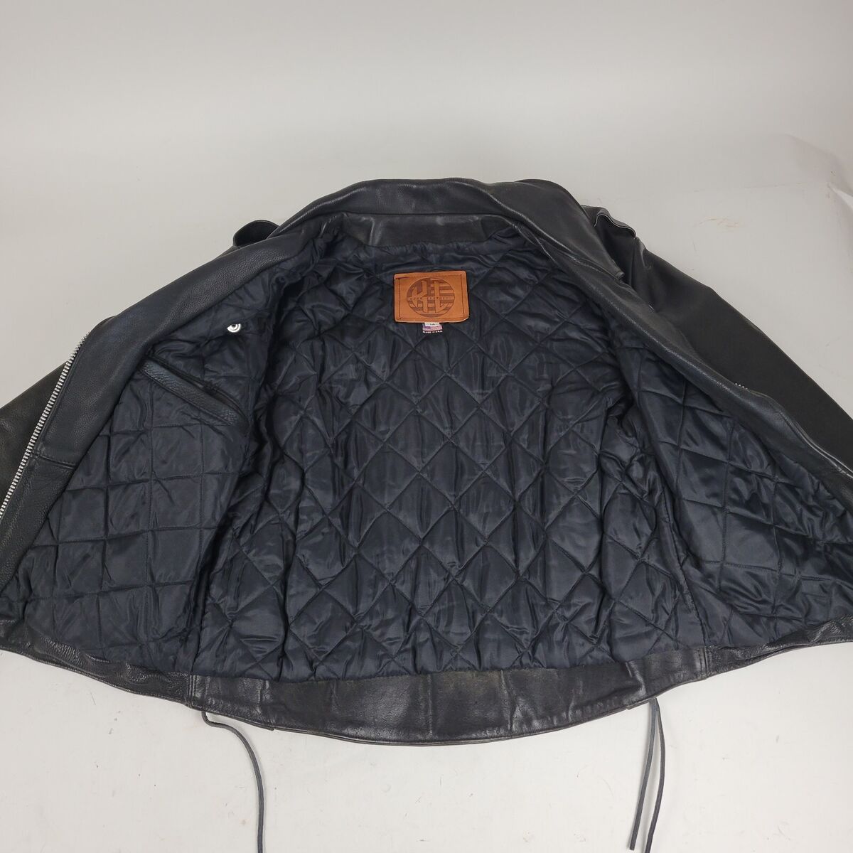 Kerr Leather Black Heavy Leather Cross Zip Lace Up Lined Kerr Leather Black Heavy Leather Cross Zip Lace Up Lined