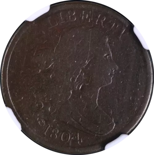 1804 Half Cent Crosslet 4 With Stems NGC G6 BN C-4 R.5 Nice Eye Appeal