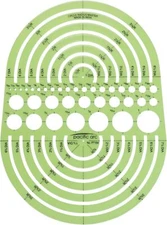 Pacific Arc Circles Radius Master Template Guide, from 1/2 Inch to 3 3/4... 