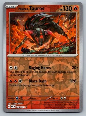 2023 Pokemon Paldea Evolved Paldean Tauros 028/193 Reverse Holo