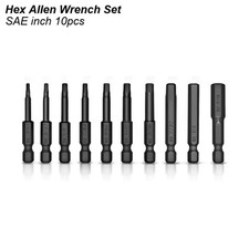 10PCS Sae/Metrico Cacciavite Esagonale Testa Chiave a Brugola Set Di Punte Da Tr