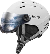 Snowboard Helmet with Ski Goggles, Ski Helmet and 2-In-1 Visor Detachable Goggle