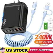 240W Supe Fast Charging USB Type C Wall Charger For Samsung iPhone Android Phone