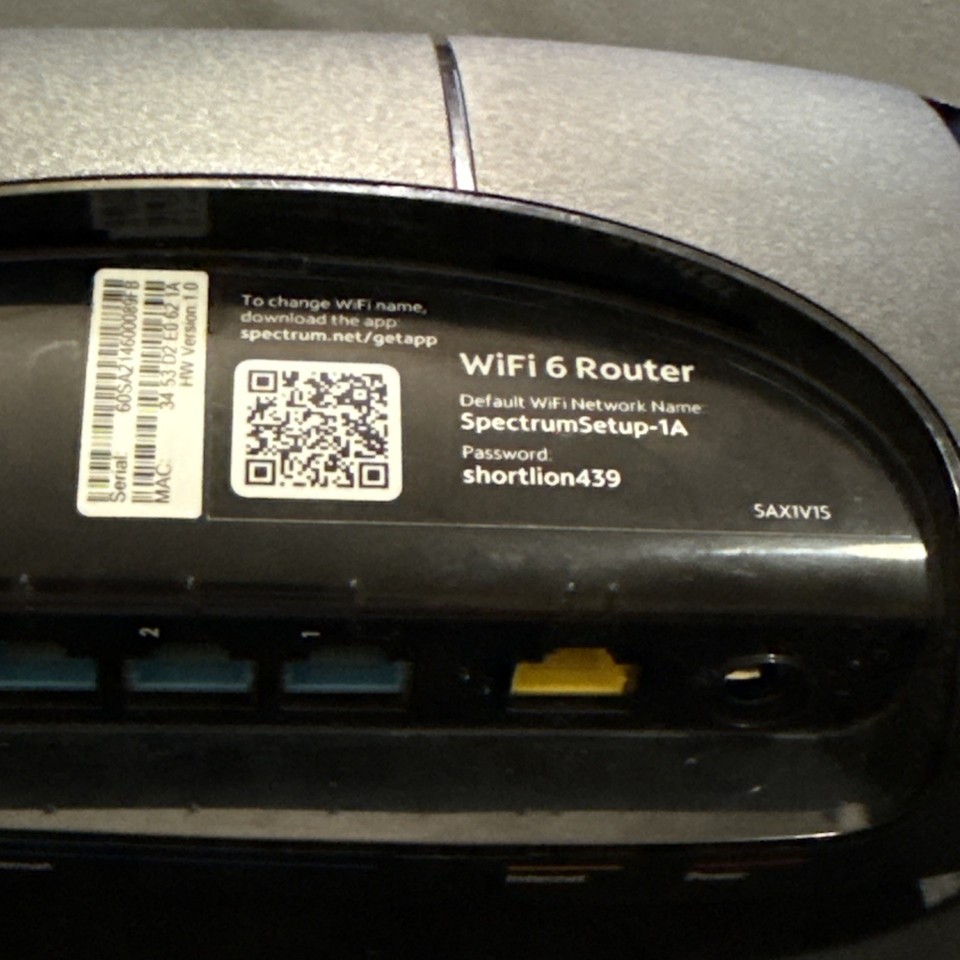 Spectrum Wireless 6E Router SAX1V1S Advanced Home Wifi Router No Cords ...