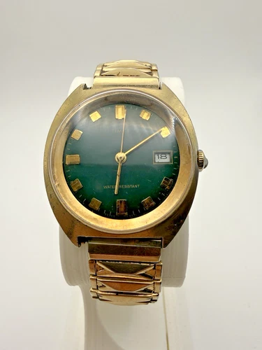 1971 Green Dial Marlin Timex Watch 26760 2571 With 21J Movement-Running