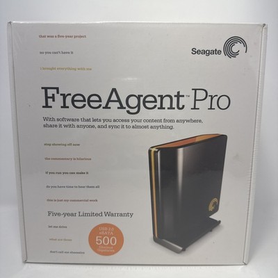 SEAGATE 500 GB FreeAgent Pro External Hard Drive USB 2.0 Backup New Read