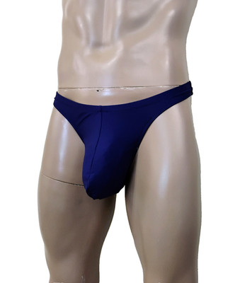 Men's Thong G-String T-Back Big Pouch Midnight Blue Medium Made in USA