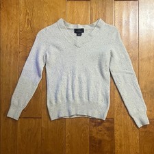 Brooks Brothers Lambswool V-Neck Sweater Size S Cream Classic Preppy Old Money