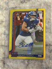 2025 Topps Chrome Cam Skattebo Rookie Autograph NY Giants Yellow Refractor /275