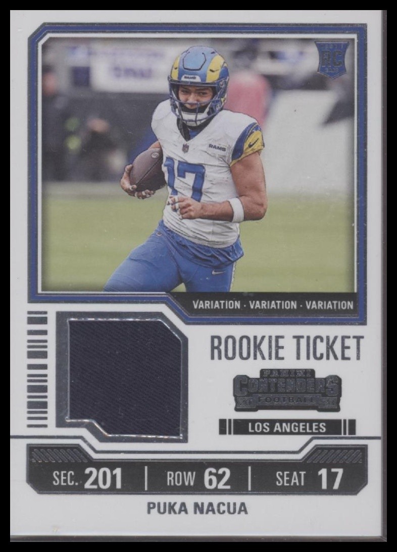 2023 Panini Contenders #TS13V Puka Nacua Rookie Ticket Swatches Variations