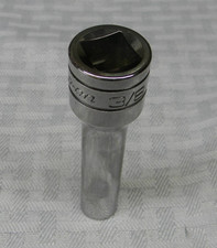SNAP-ON 1/2" DRIVE 3/8" SAE 12PT FLANK DRIVE DEEP CHROME SOCKET #S121A USA