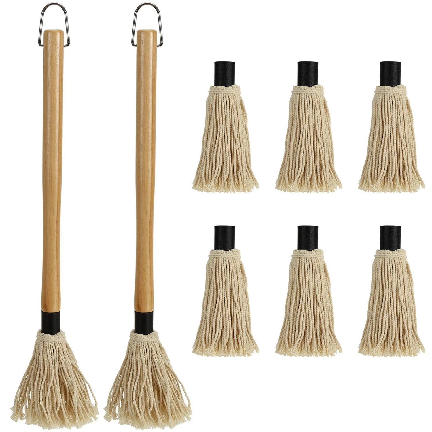 2 Pack BBQ Basting Mop 18.2 with 6 Extra Heads Grilling Brush for Smoking Meat
Opens in a new window