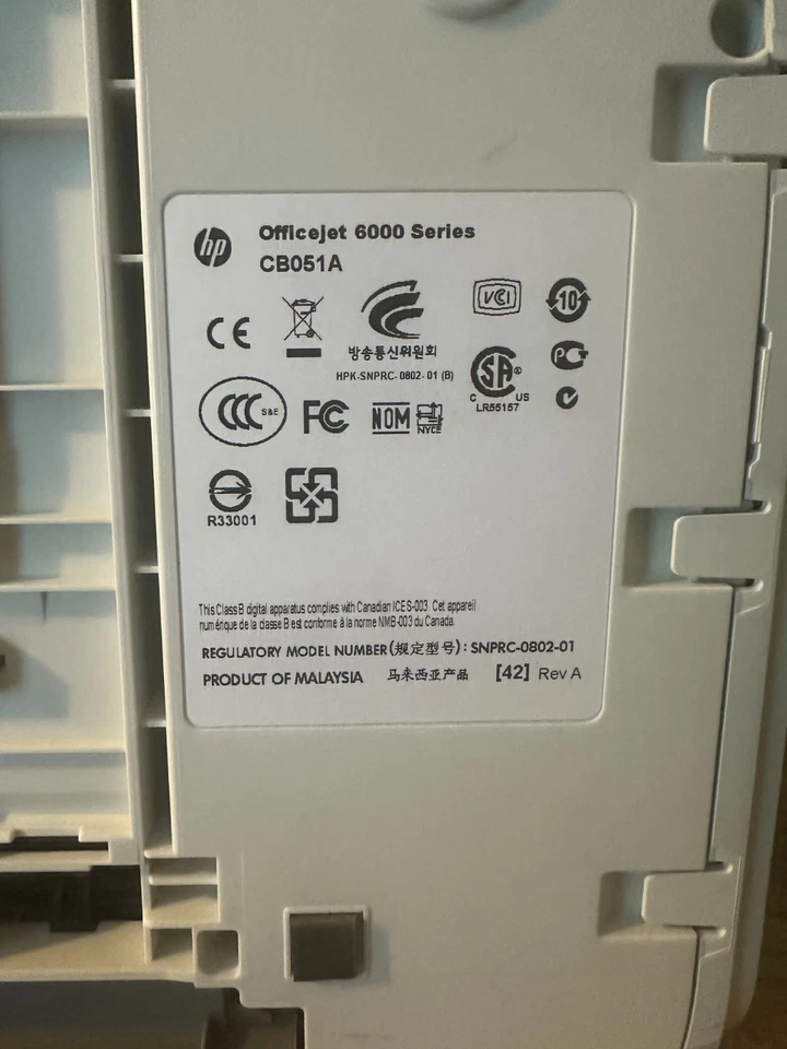 HP OfficeJet 6000 Standard Inkjet Printer - Image 2 of 2