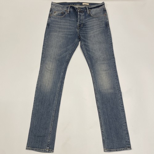 All Saints Mens Jeans W32 L32 Blue Cigarette Skinny Slim Denim Button Stretch