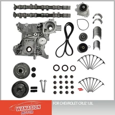 Camshaft Timing Belt Kit w/Water Oil Pump Valve For 11-15 Chevrolet Cruze 1.8L