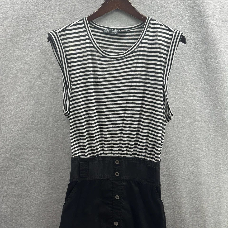 Veronica Beard Jeans Linen Blend Dress Womens S Stripe Maxi Skirt Quiet Luxury - Image 2 of 4