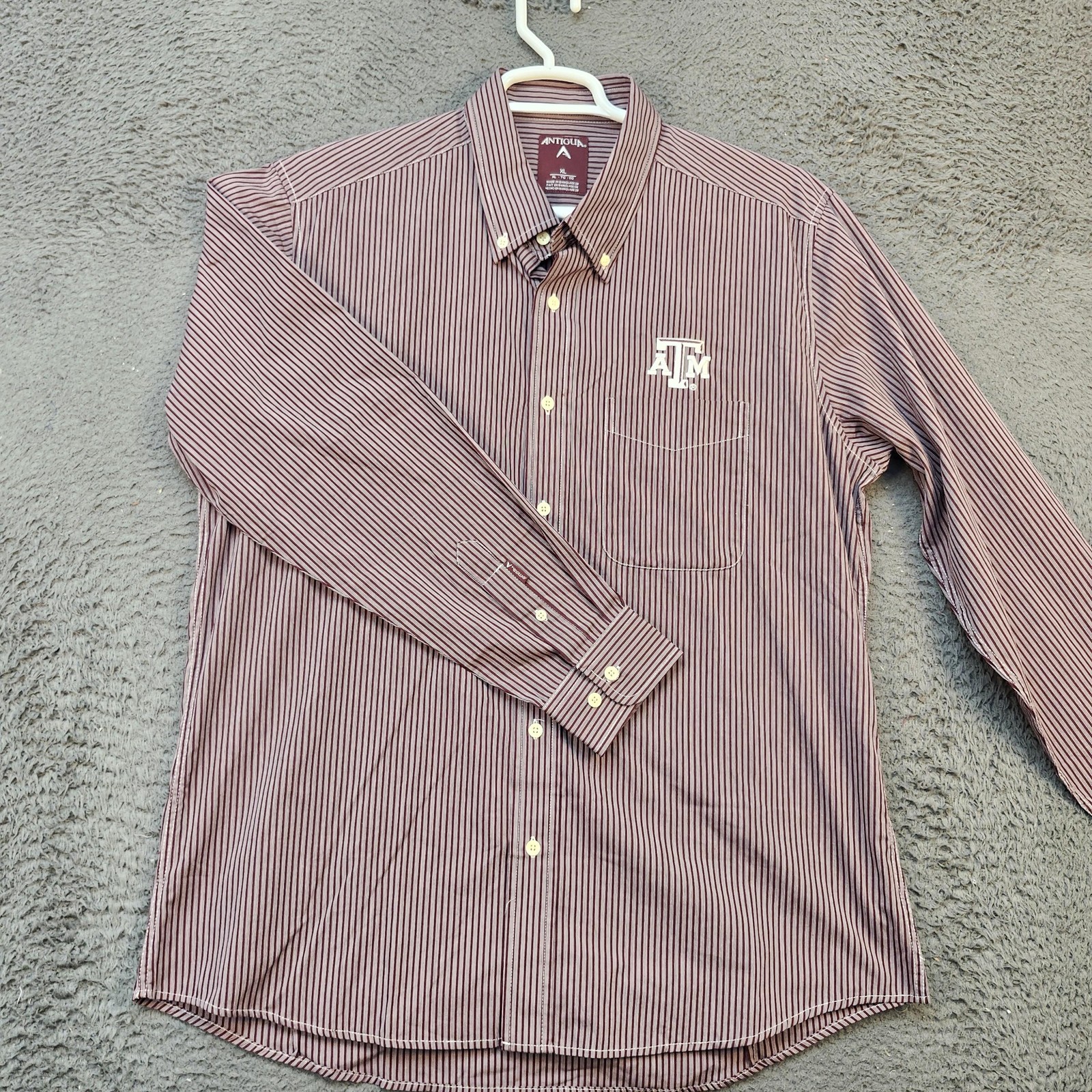 Texas A&M Aggies Shirt Mens XL Maroon White NCAA College Button Down Long Sleeve