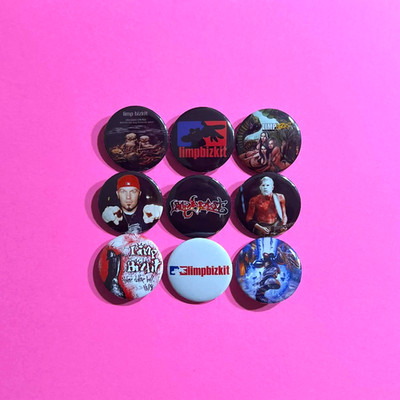 Limp Bizkit 1.25'' Button Pin Lot of (9) Nu Metal Rap Rock Fred Durst Nookie