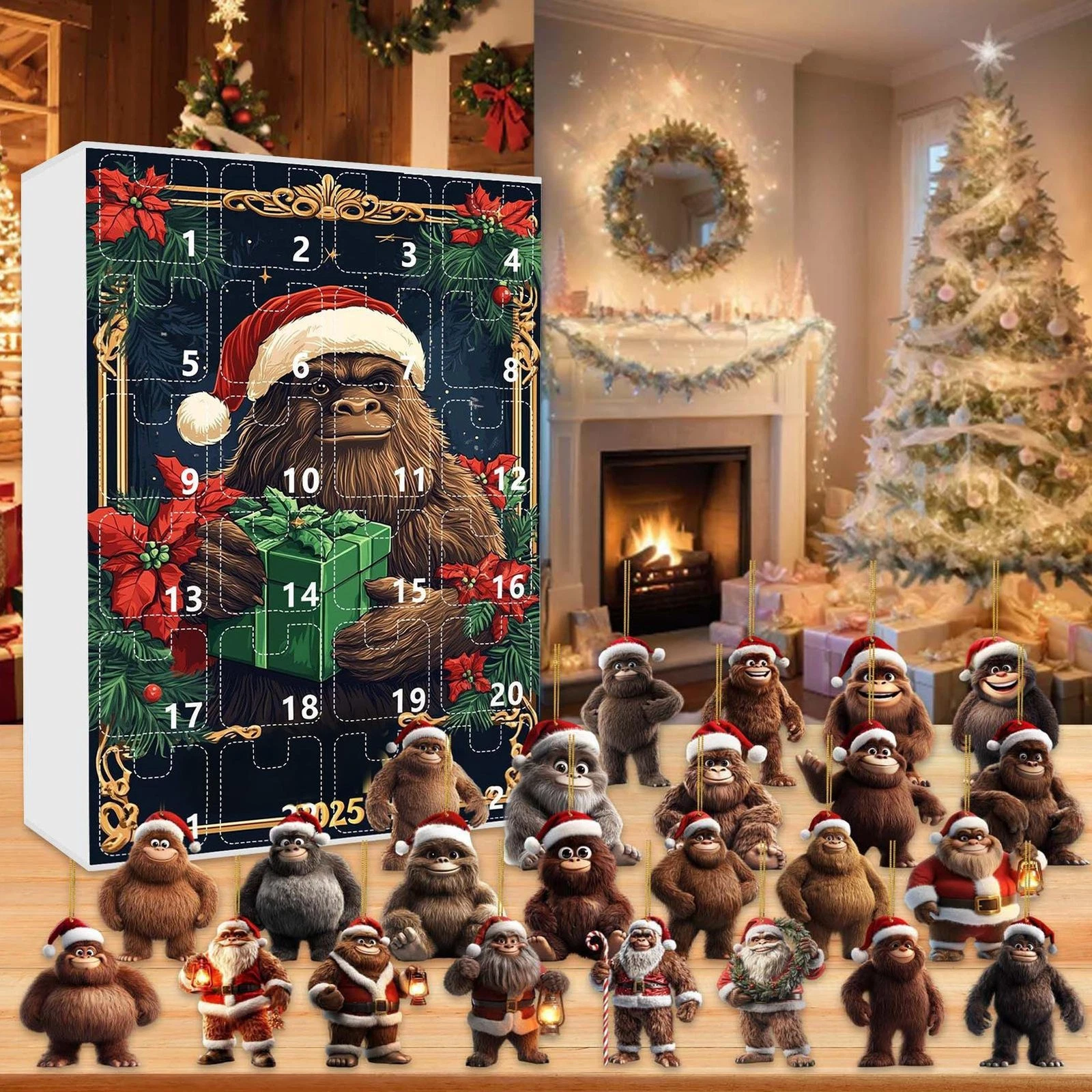 2025 Christmas Apes Advent Countdown Calendar Acrylic Ape 2D Festive Decor