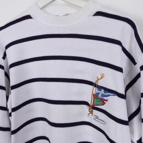 Maglione Gucci uomo vintage anni 80 nautico ricamato righe medio 50 Italia - Foto 13 di 23