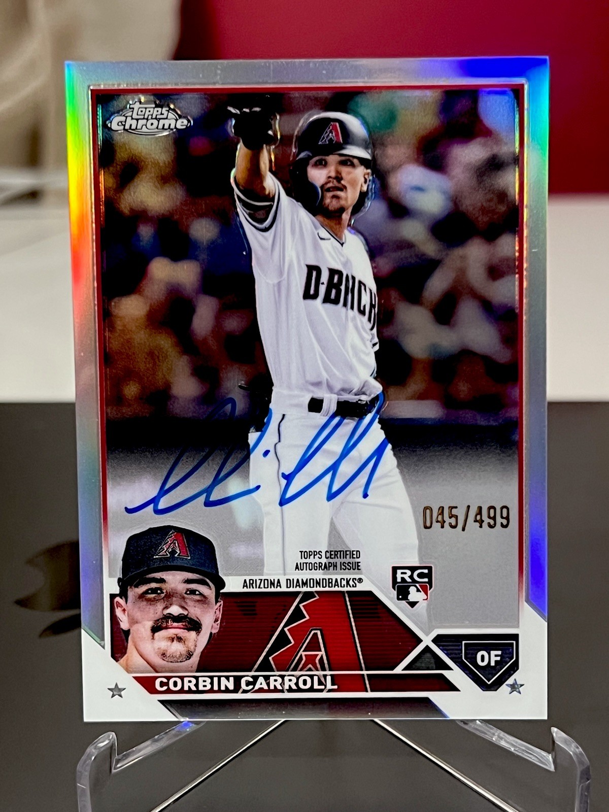 CORBIN CARROLL 2023 Topps Chrome REFRACTOR AUTO Rookie Card #/499