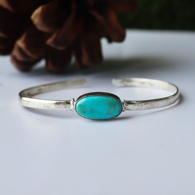 Mohave Turquoise Bangle, Open Cuff Bangle, 925 Silver Bangle, Charm Bangle Gift*