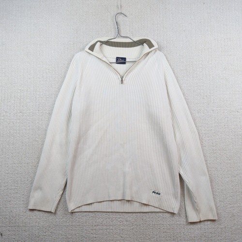 Peak Performance, Vintage Peak Performance Ribbed Knit Quarter Zip Sweater Ski Men Sz XL Read