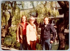 Vtg Color Snapshot Group 70s Fashion Leather Denim Jackets Willow Tree 1977