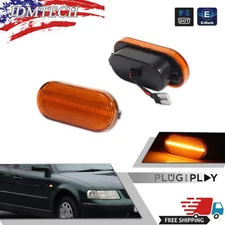 Amber Lens LED Side Marker Signal Lights For VW MK4 Golf Jetta GTI R32 Passat B5
