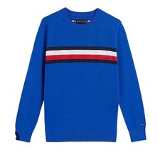 NWT Tommy Hilfiger Boys 100 Cotton Crewneck Sweater Classic Preppy Lightweight