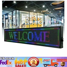 LED Sign 40" X 8"  Scrolling Message Display Board 7 Color Programmable