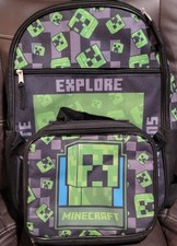 Minecraft School Backpack With Lunch Bag - New