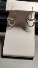 Mickey Mouse Icon Dangle Earrings in 925 Sterling Silver
