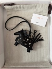 NEW! HERMÈS RODEO PM ROCK CHARM ROBEO NOIR LIZARD MILO LAMBSKIN PALLADIUM STUDS