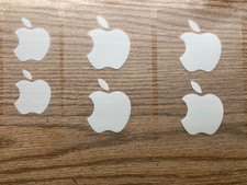 Apple Logo Stickers White Genuine Lot of 6 Authentic OEM