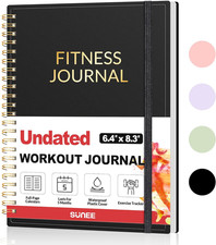 Fitness Journal Workout Planner for Women  Men, A5 6.4" X 8.3" Workout Journa