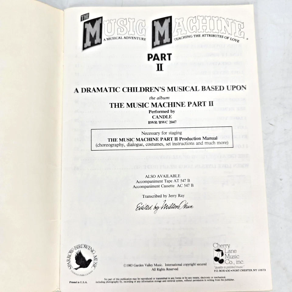 Music Machine Part II Candle Childrens Musical Christian Songbook Kids 1983 - Image 2 of 4